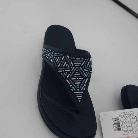 CROCS Navy Blue Women's Sandals - Picture 3 of 10